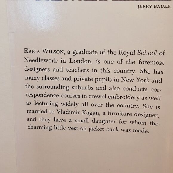 Vintage CREWEL EMBROIDERY How to Book by Erica Wilson HC DJ 1962 - Picture 4 of 12